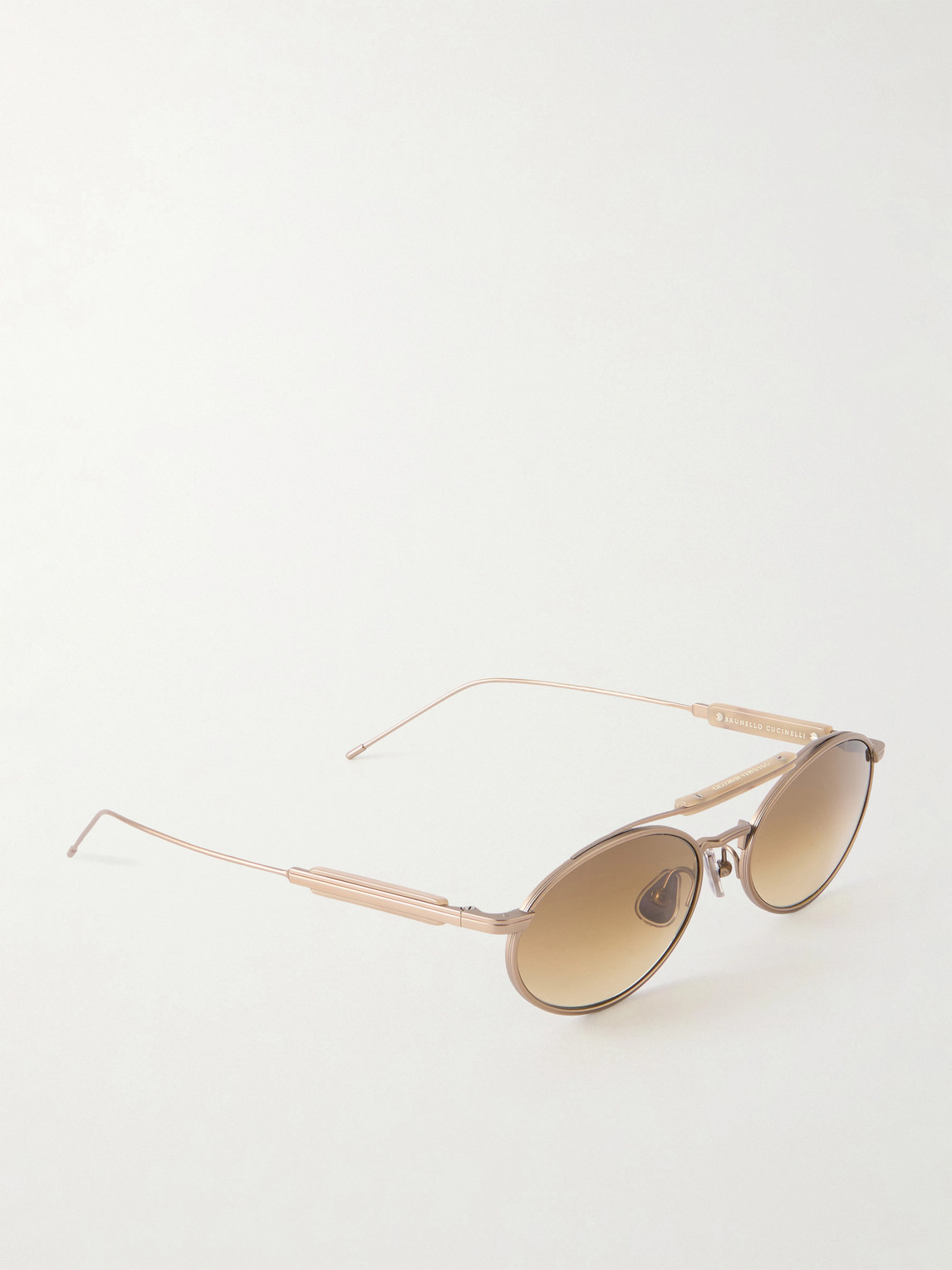  Brunello Cucinelli - Round-frame Gold-tone Sunglasses - Men - Brown 