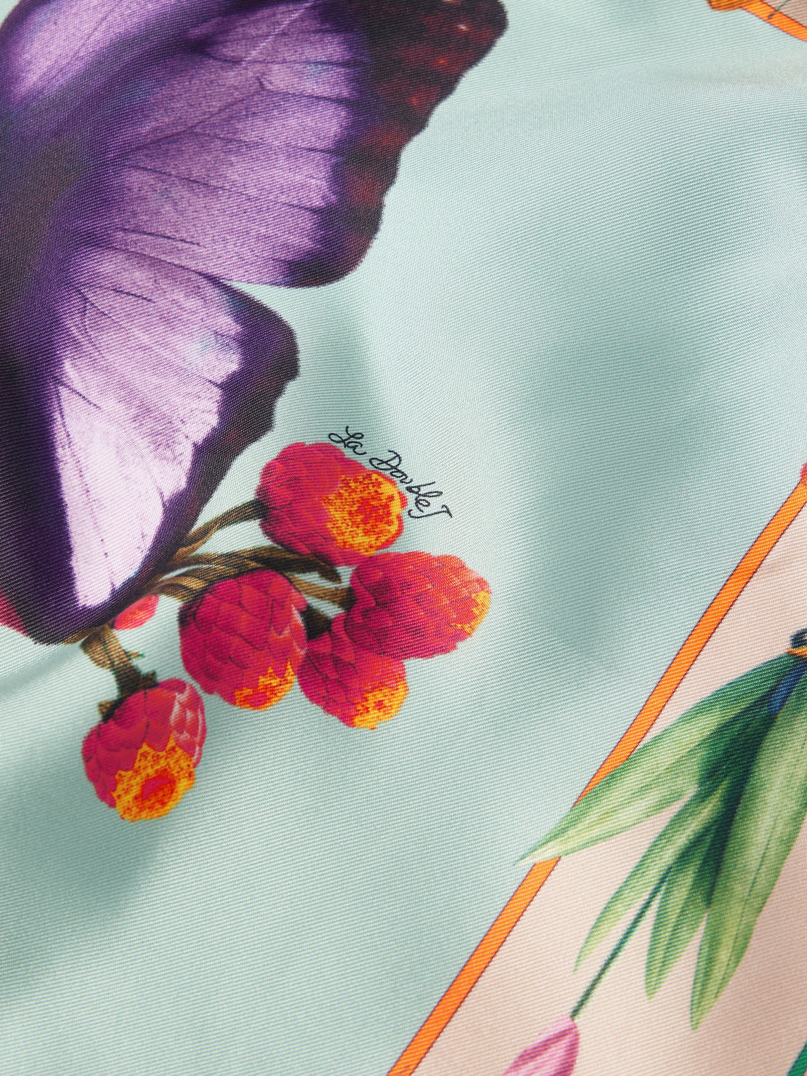 La Doublej Printed Silk Pocket Square In Multi