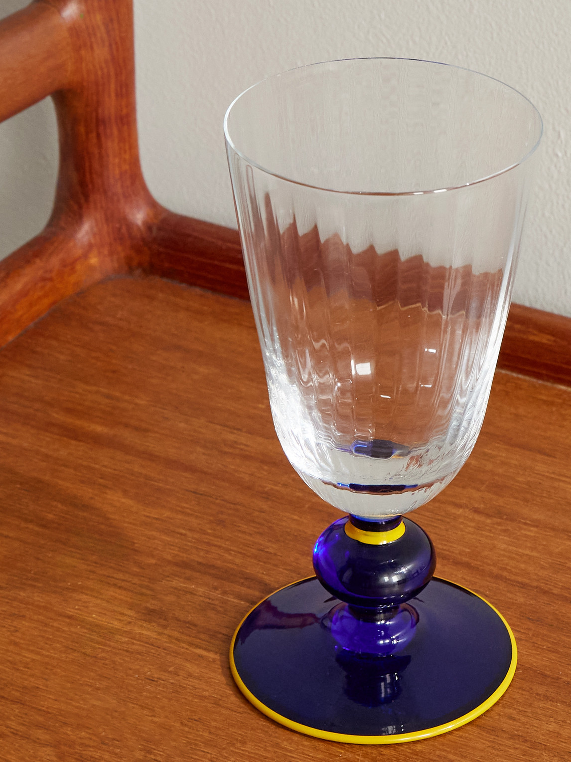 La Doublej Perfetto Murano Glass Wine Glass In Blue