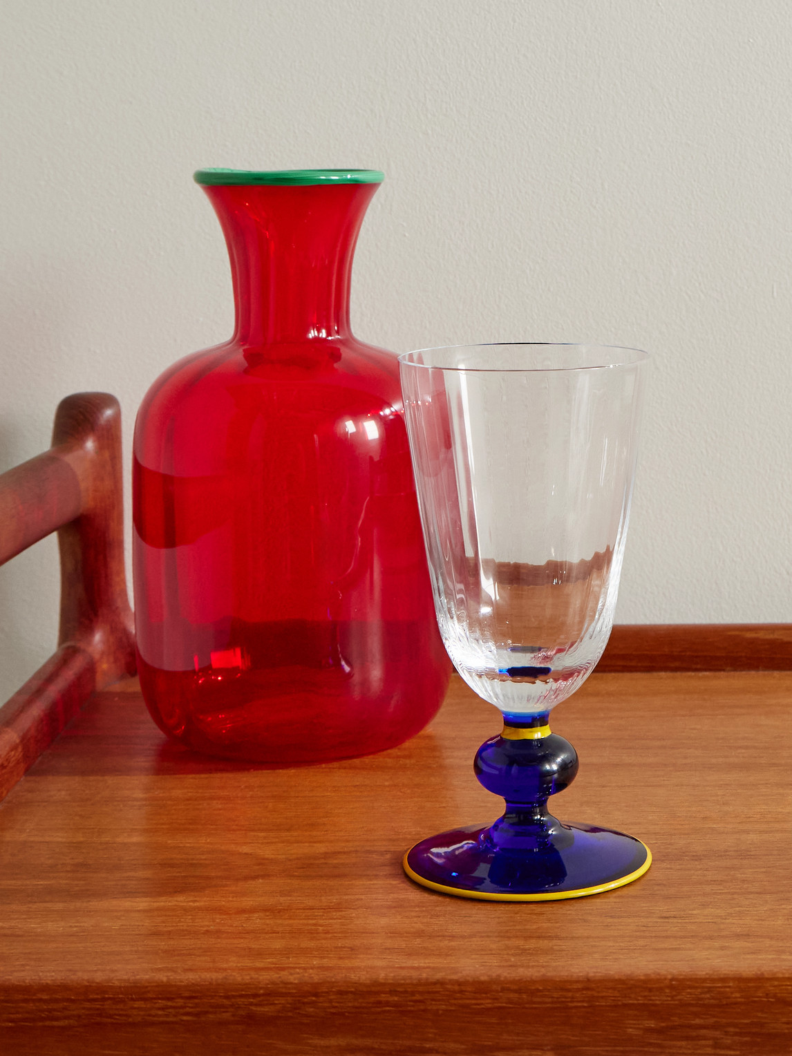 La Doublej Perfetto Murano Glass Wine Glass In Blue