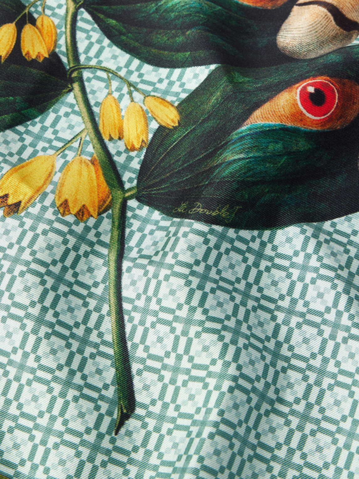 La Doublej Printed Silk Pocket Square In Multi