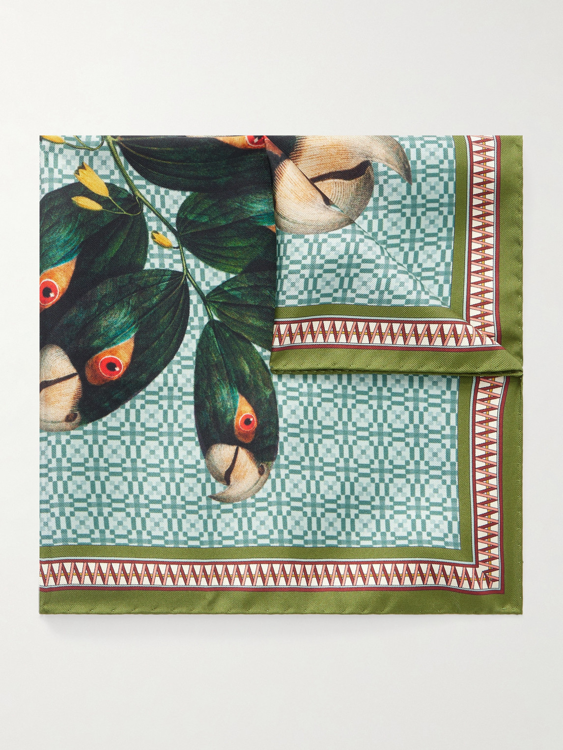 La Doublej Printed Silk Pocket Square In Multi