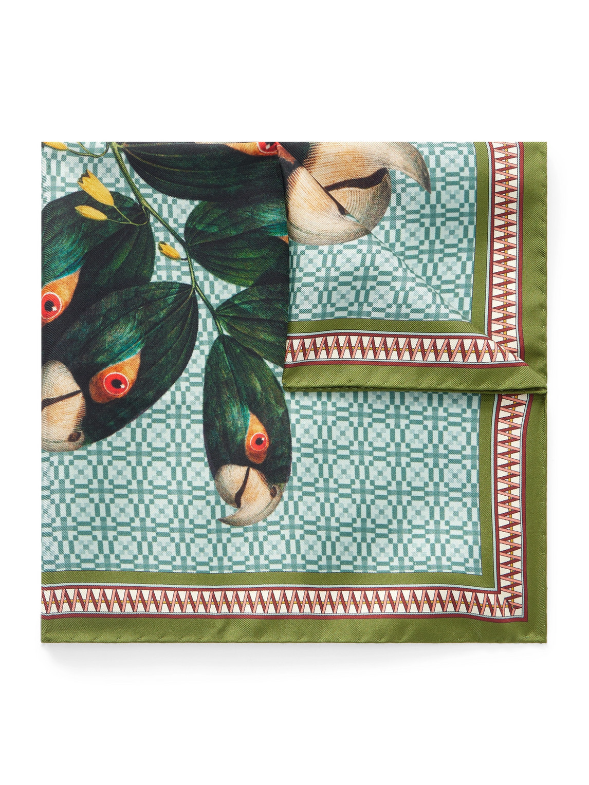 La Doublej Printed Silk Pocket Square In Multi