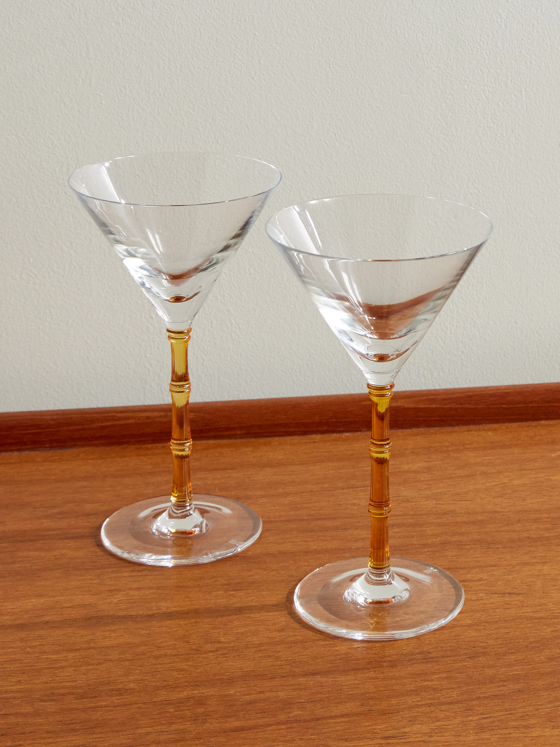 La DoubleJ – Bamboo Set of Two Crystal Glass Martini Glasses