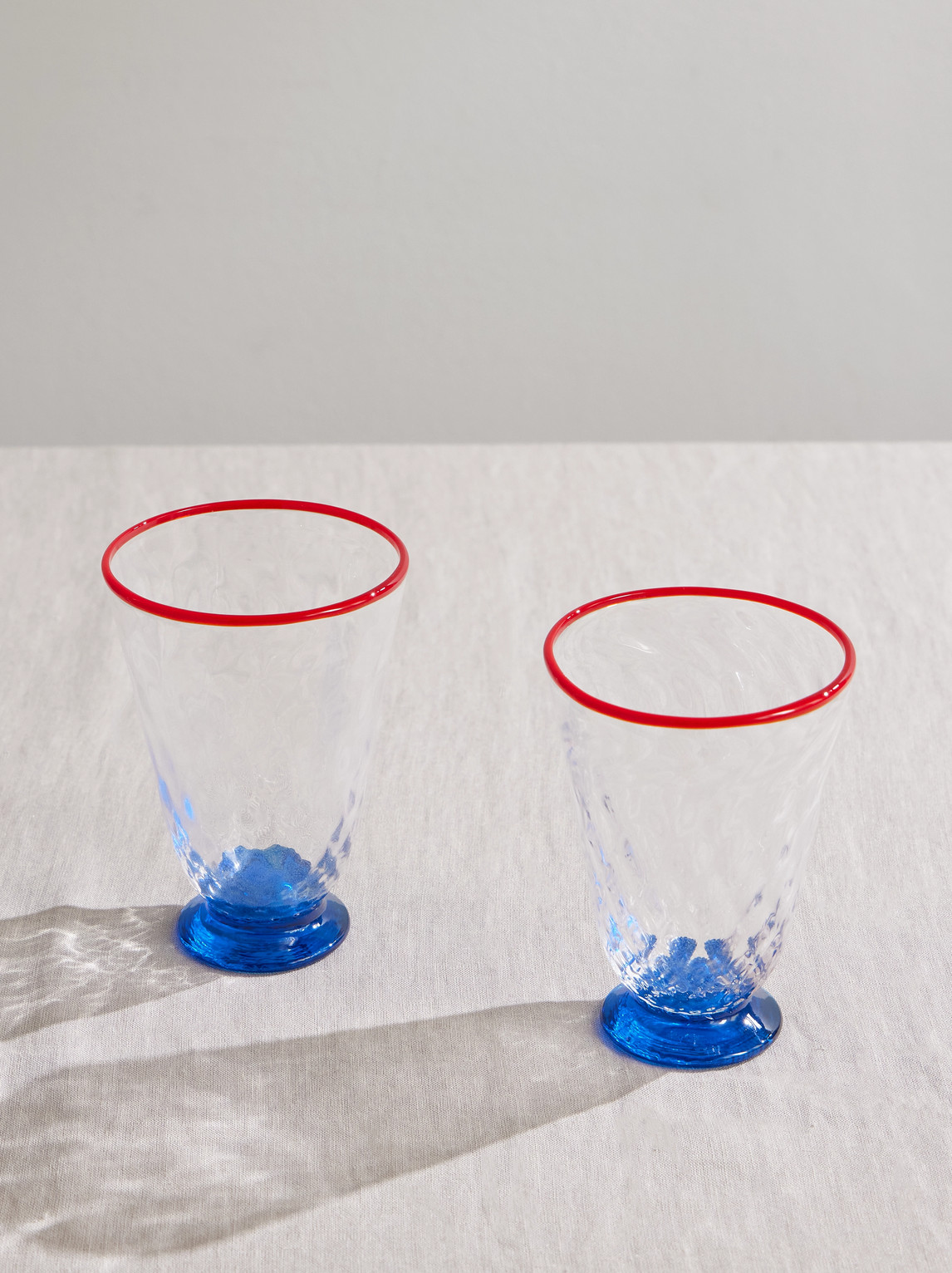 La Doublej Set Of Two Murano Glasses In Blue