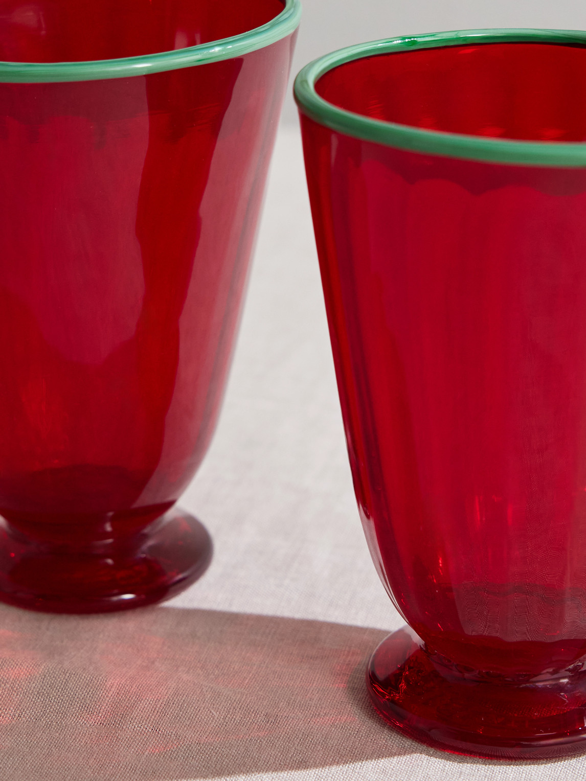 La Doublej Rainbow Set Of Two Murano Glasses In Red