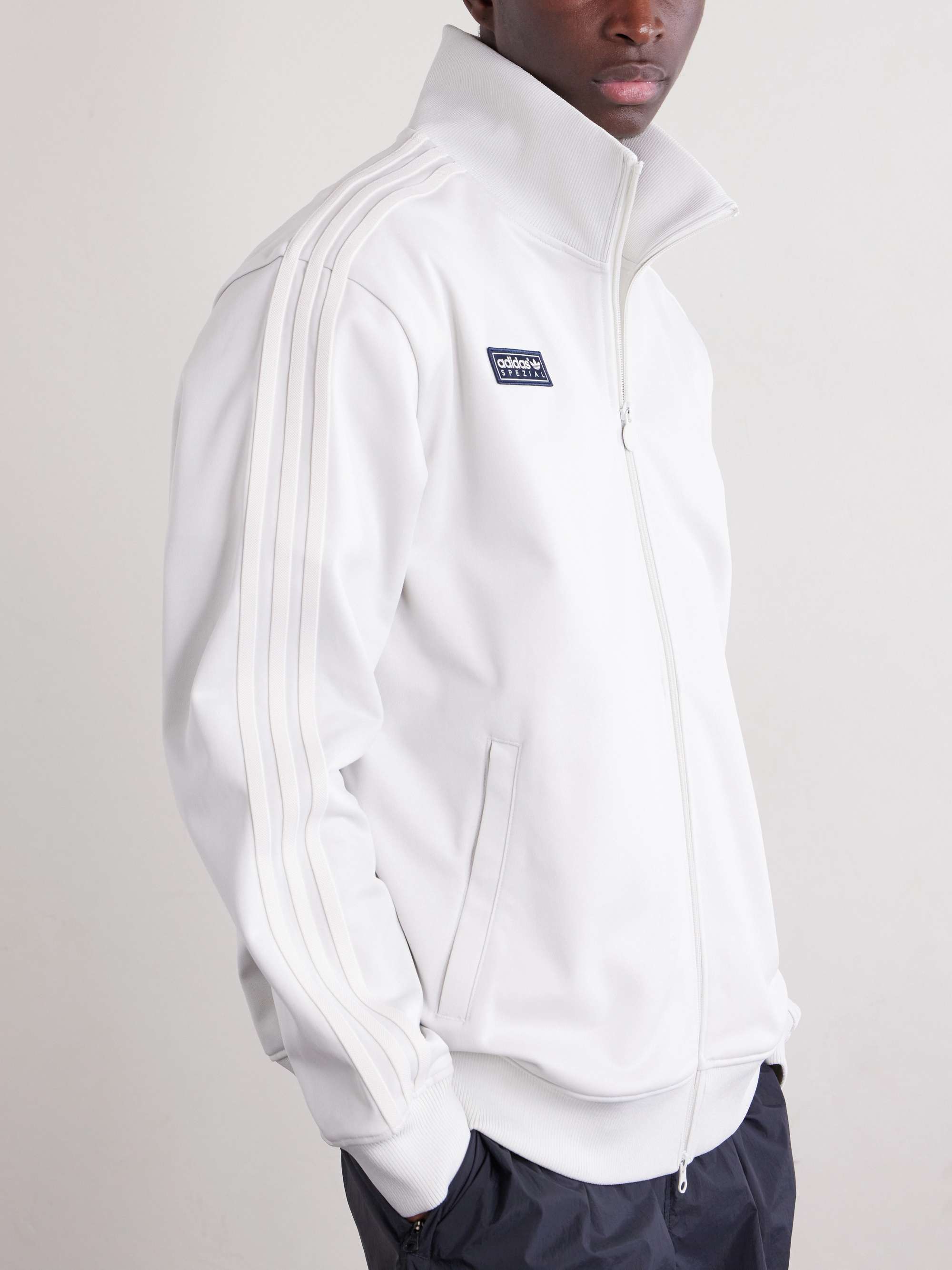 ADIDAS ORIGINALS Backhill Zip-Up Cotton-Blend Jersey Sweater for