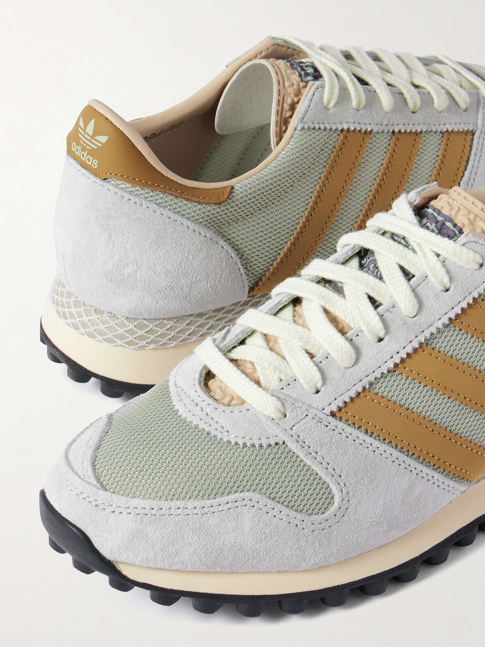 ADIDAS ORIGINALS Longridge Spezial Leather-Trimmed Mesh and Suede