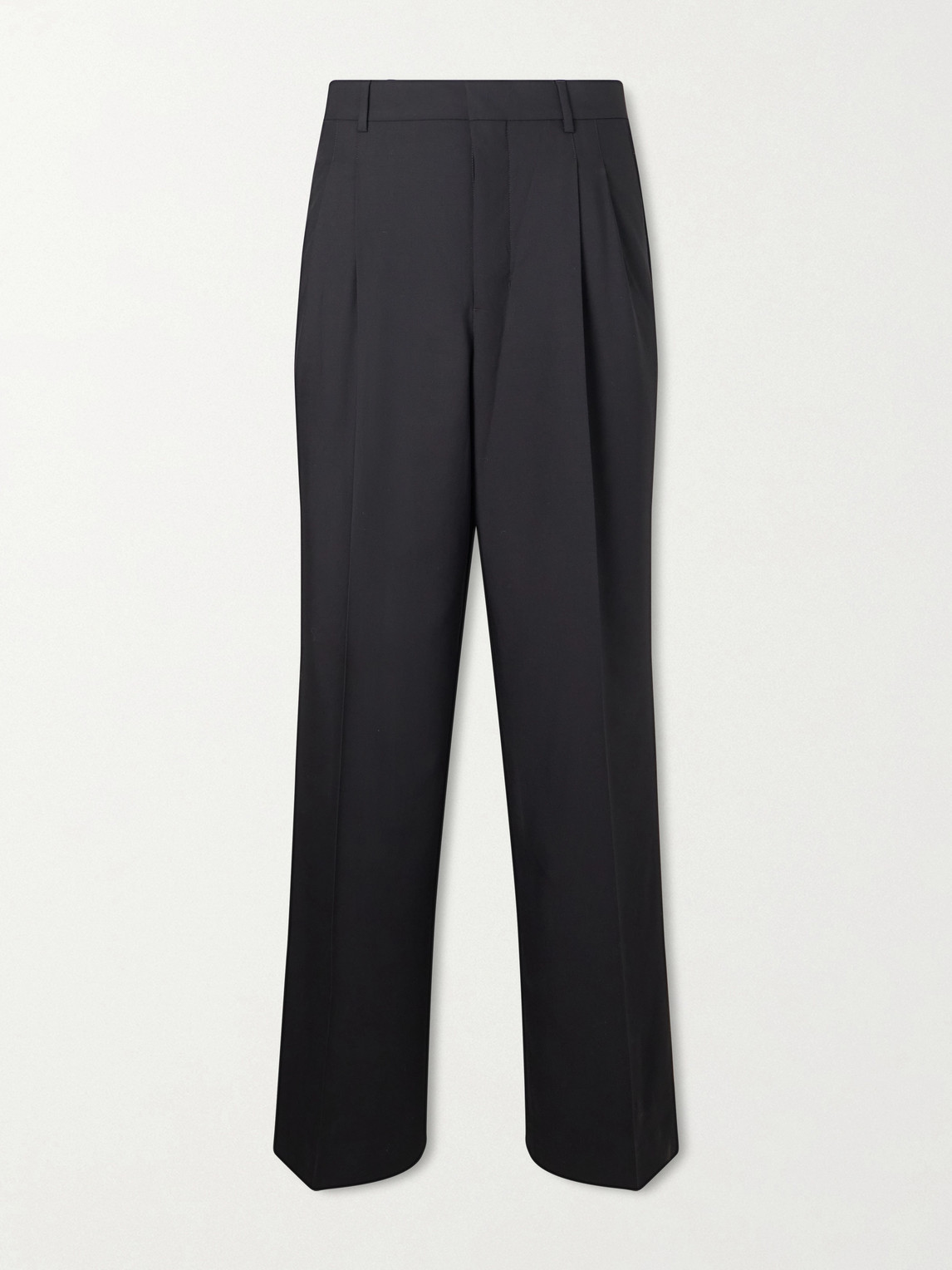 AMI Paris AMI PARIS - Wide-Leg Pleated Wool Trousers - Men - Black - FR 36 aus 100% Virgin Wool in Black