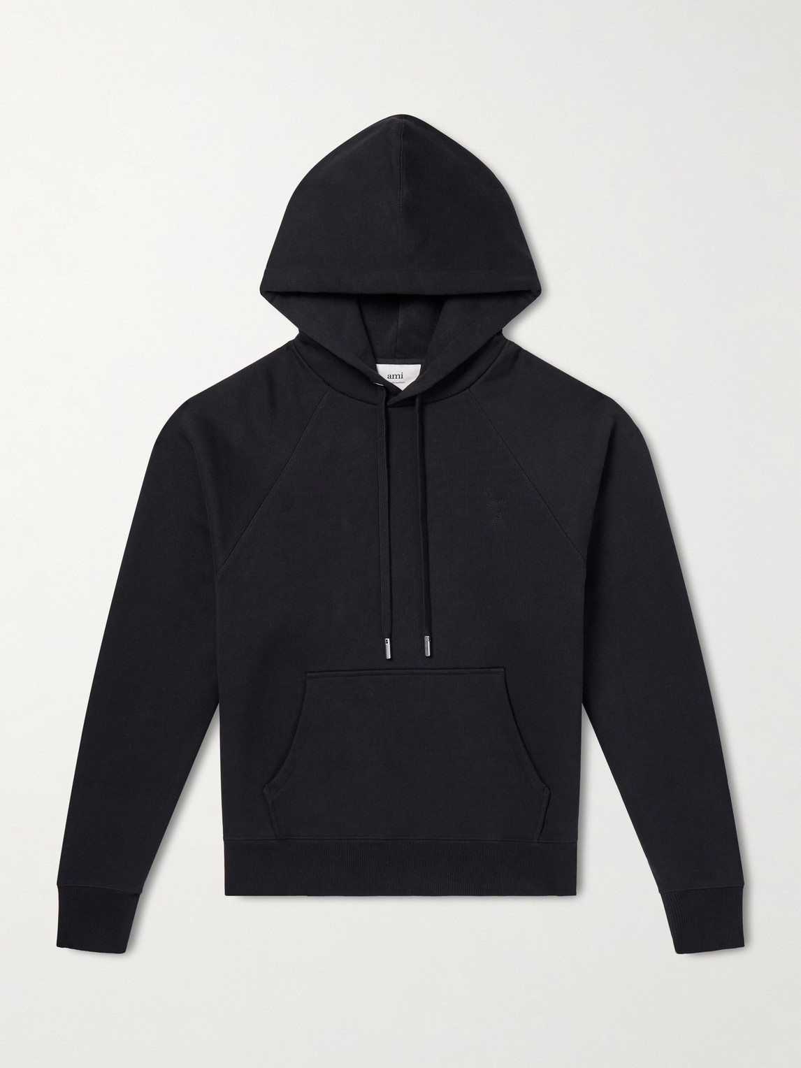 AMI Paris AMI PARIS - Logo-Embossed Cotton-Jersey Hoodie - Men - Black - XS aus 100% Cotton in Black