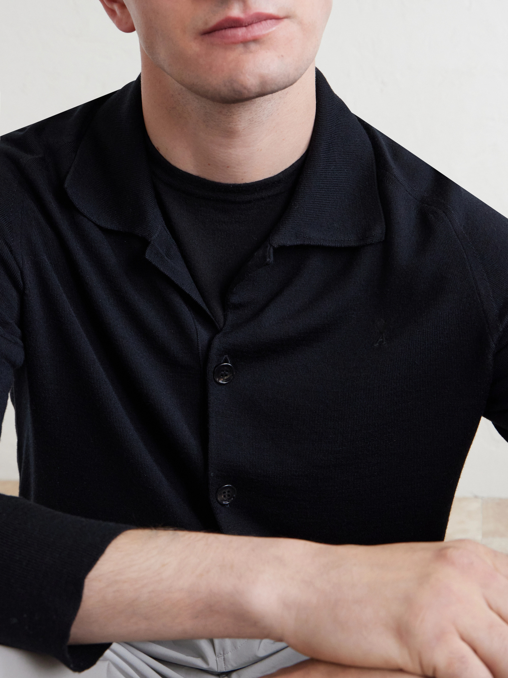 Quota Logo-Embroidered Merino Wool Cardigan — Image 5