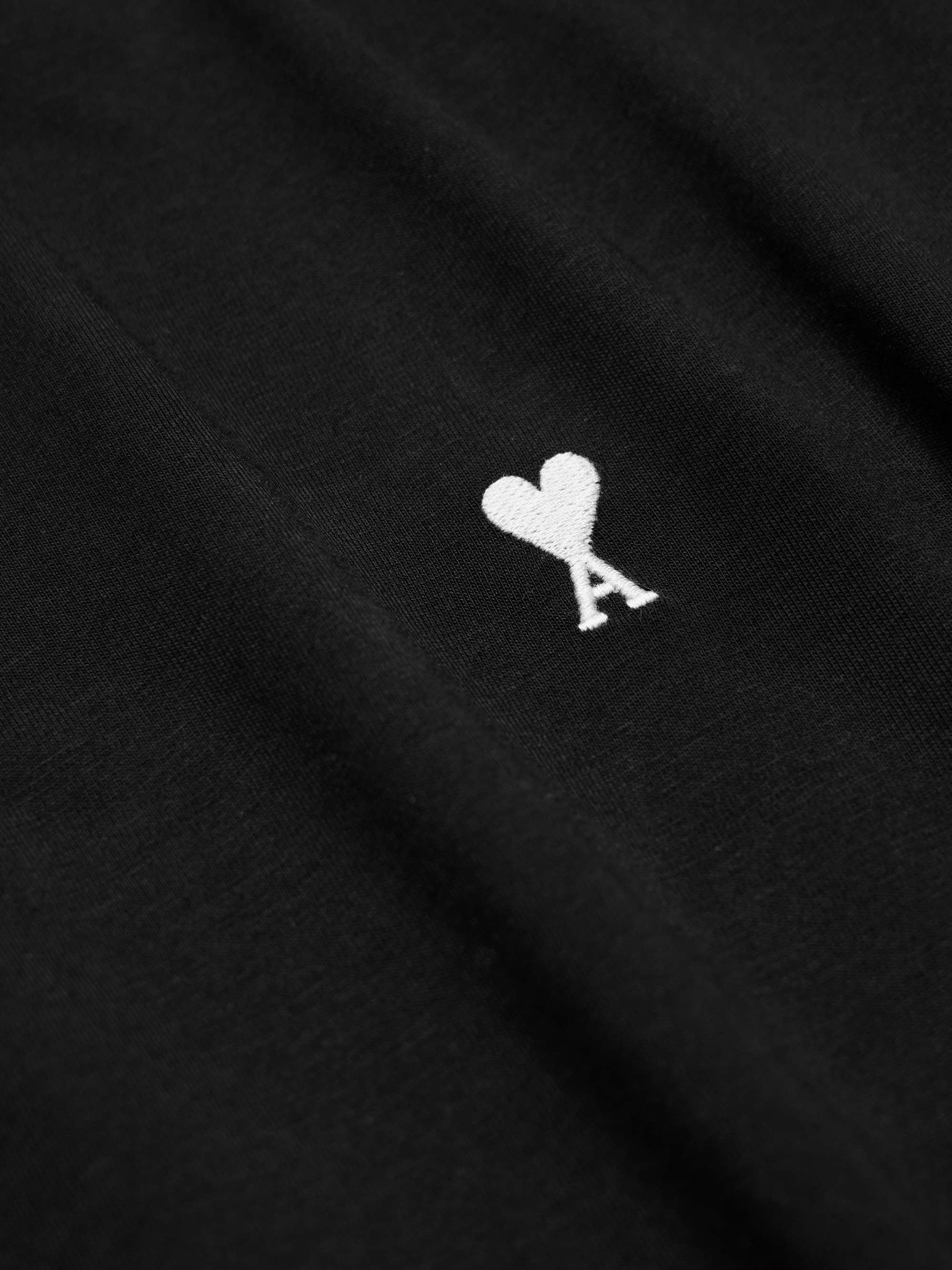 AMI PARIS Logo-Embroidered Cotton-Jersey T-Shirt for Men | MR PORTER
