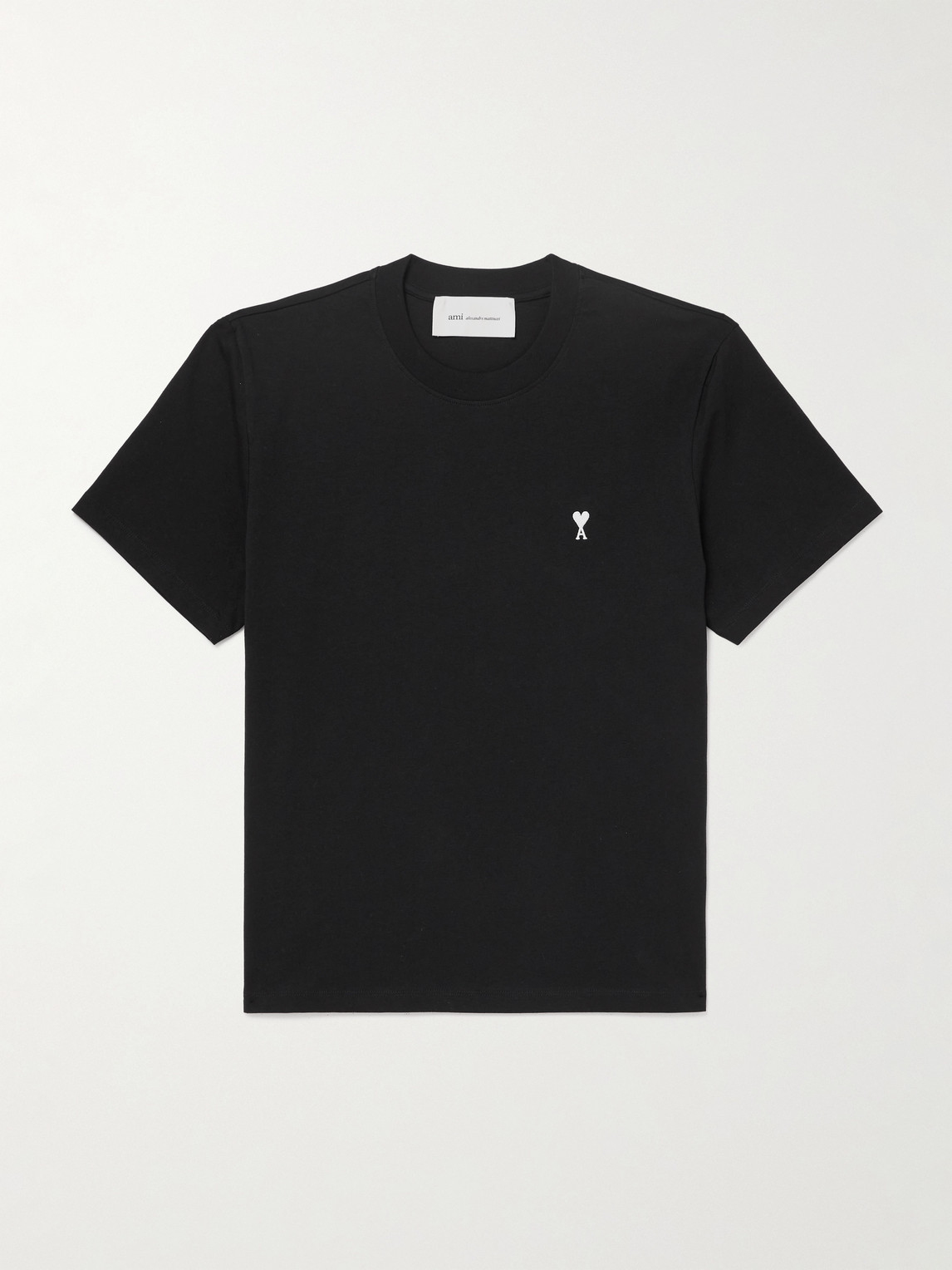 AMI Paris AMI PARIS - Logo-Embroidered Cotton-Jersey T-Shirt - Men - Black - XS aus 100% Cotton in Black
