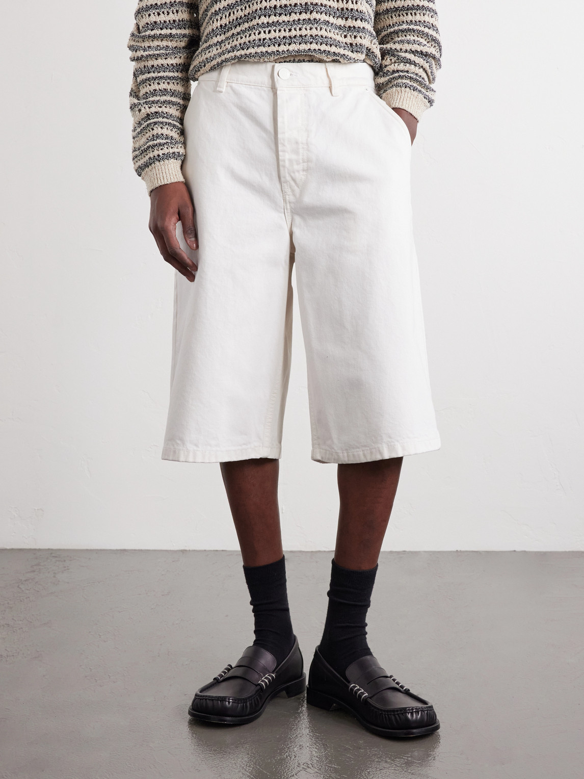  Ami Paris - Straight-leg Denim Shorts - Men - White - Uk/us 31 