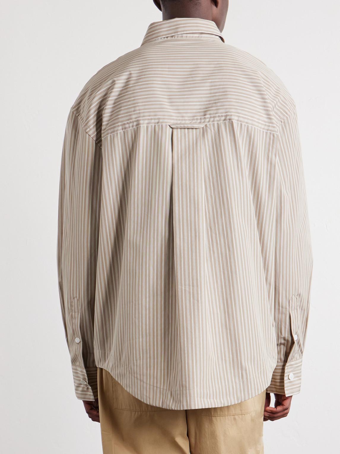  Ami Paris - Striped Cotton-poplin Shirt - Men - Neutrals - Xs 