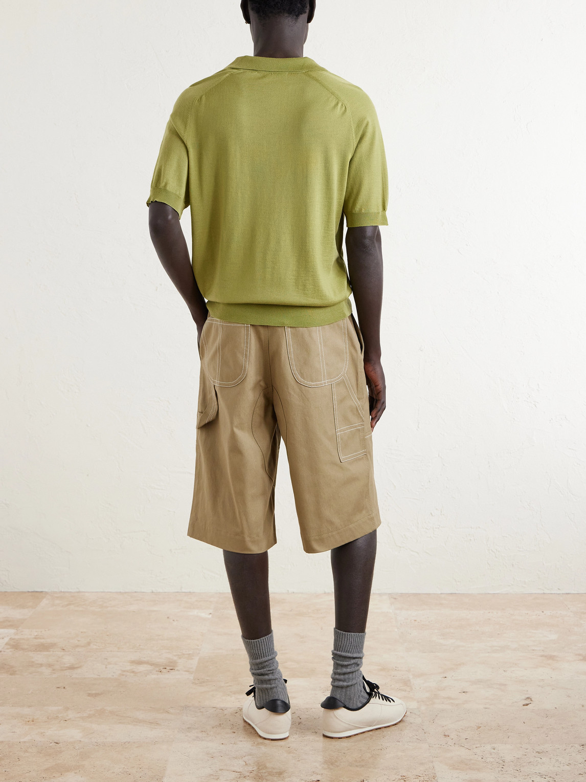  Ami Paris - Worker Cotton-canvas Bermuda Shorts - Men - Neutrals - Xs 