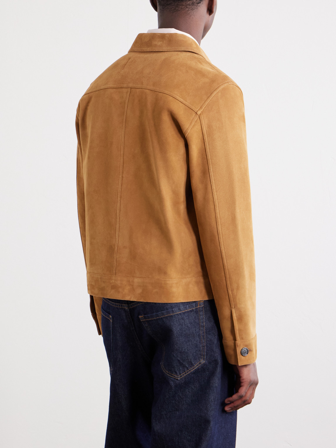  Ami Paris - Logo-embossed Suede Jacket - Men - Brown - L 