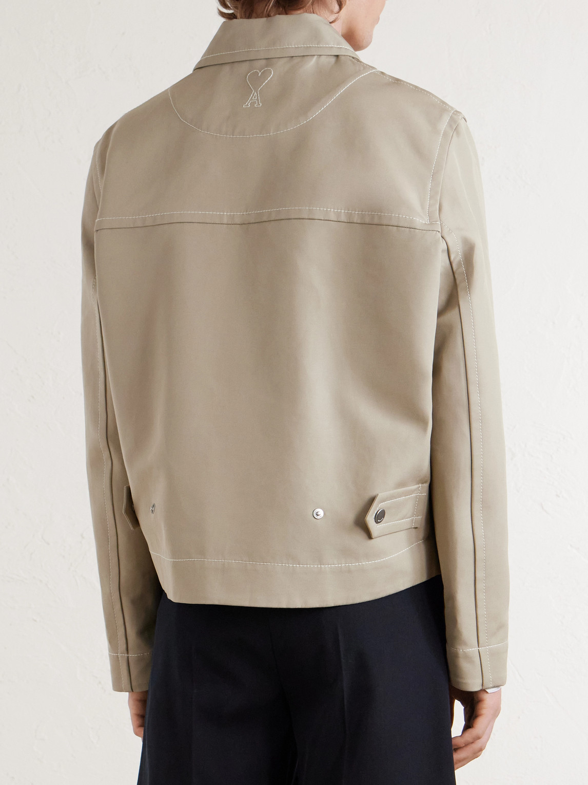  Ami Paris - Cropped Cotton-sateen Blouson Jacket - Men - Neutrals - M 