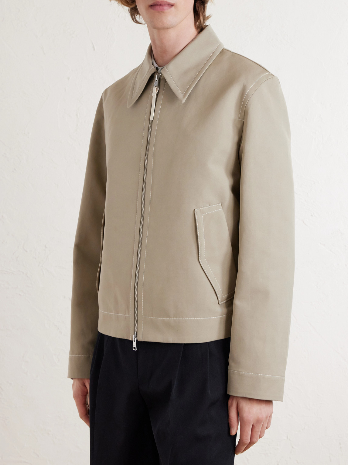  Ami Paris - Cropped Cotton-sateen Blouson Jacket - Men - Neutrals - M 