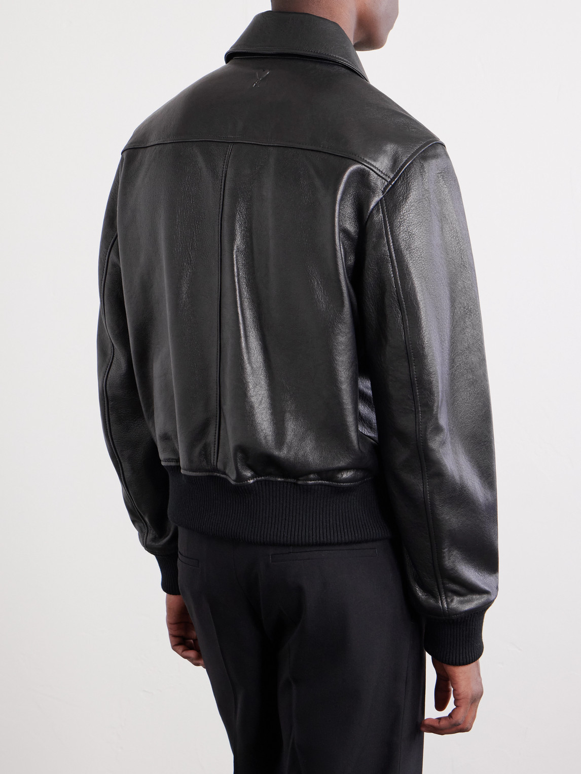  Ami Paris - Leather Jacket - Men - Black - M 