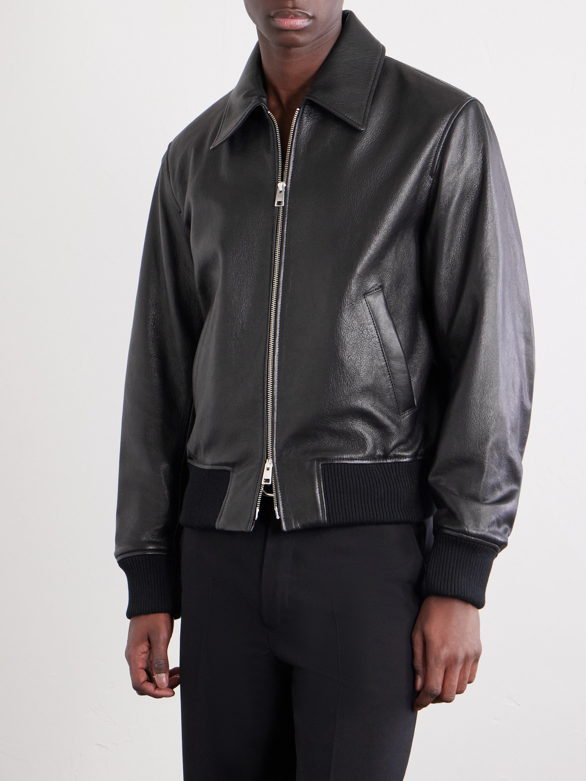  Ami Paris - Leather Jacket - Men - Black - M 
