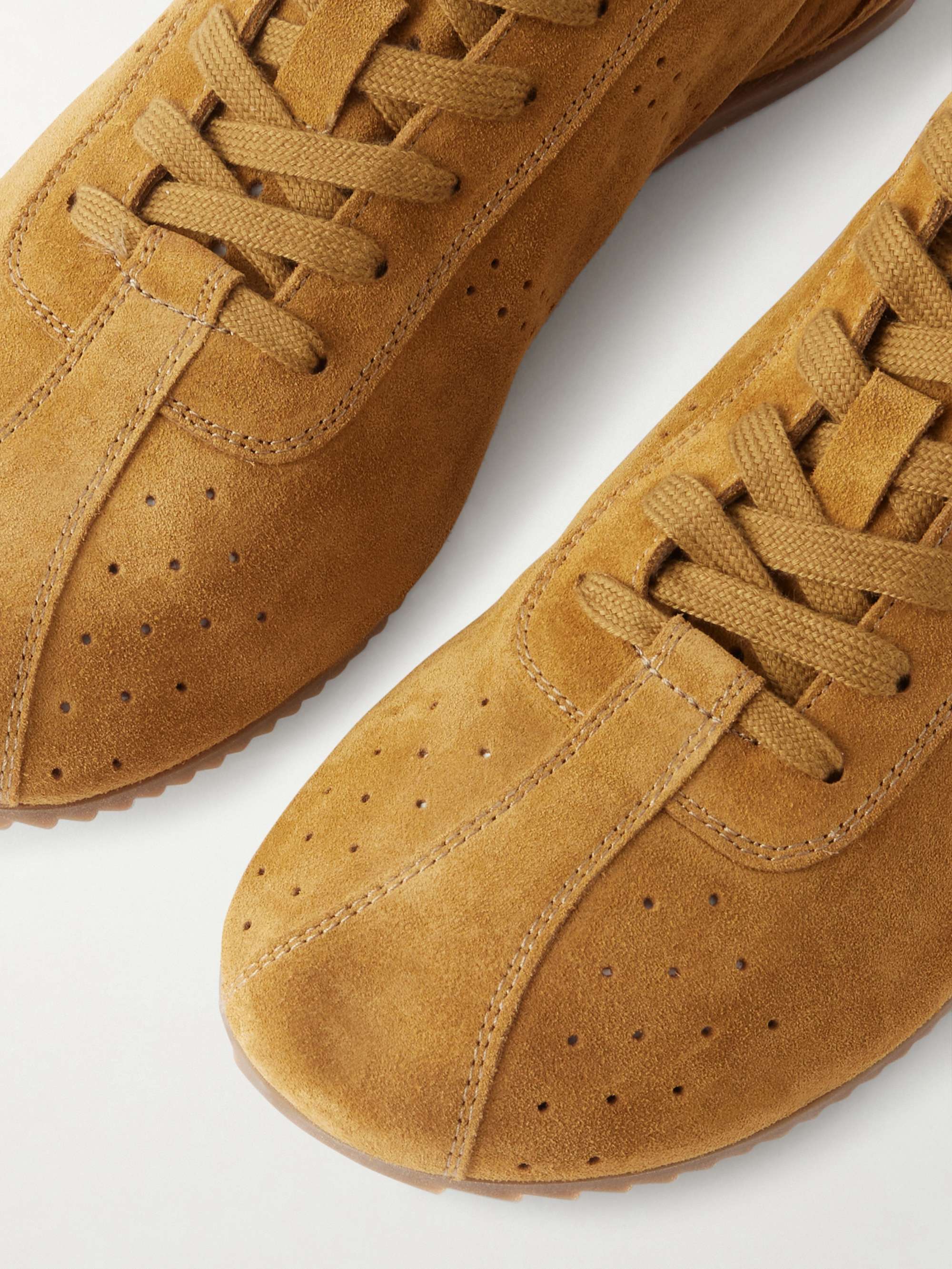 AMI PARIS Perforated Suede Sneakers for Men | MR PORTER