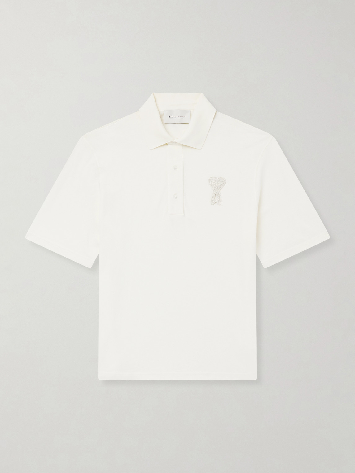 Ami Alexandre Mattiussi Ami Paris Classic Polo Shirt With Embroidered Applique In White