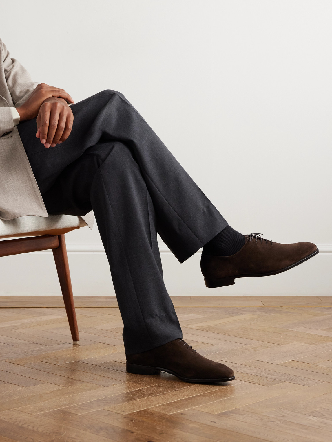 Merlin Whole-Cut Suede Oxford Shoes — 2