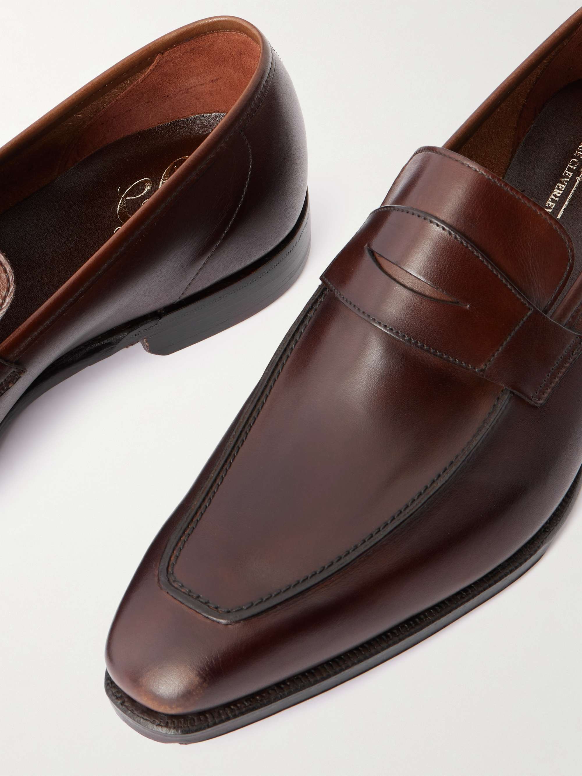 GEORGE CLEVERLEY George Full-Grain Leather Penny Loafers