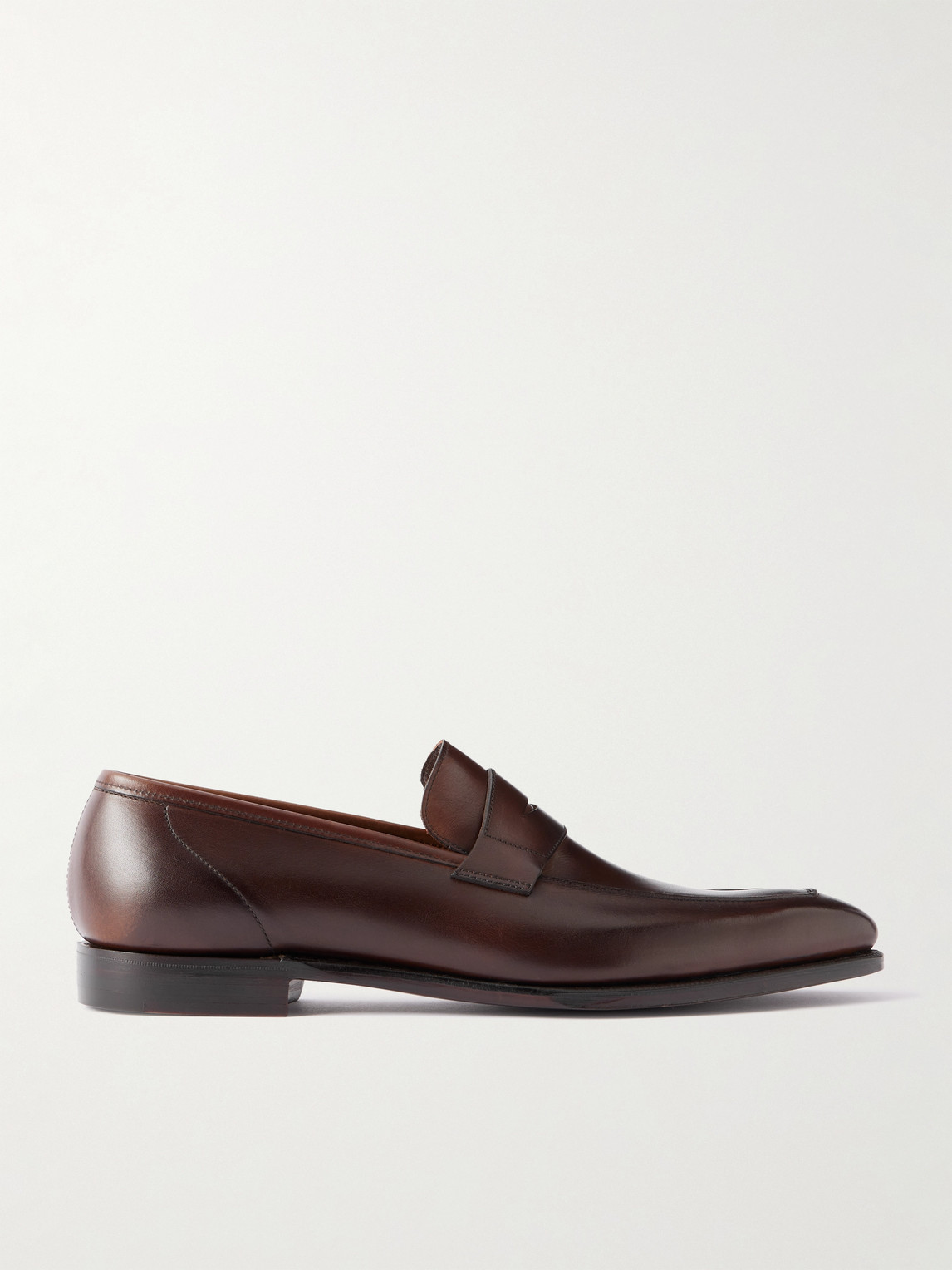 George Cleverley George Leather Penny Loafers In Brown
