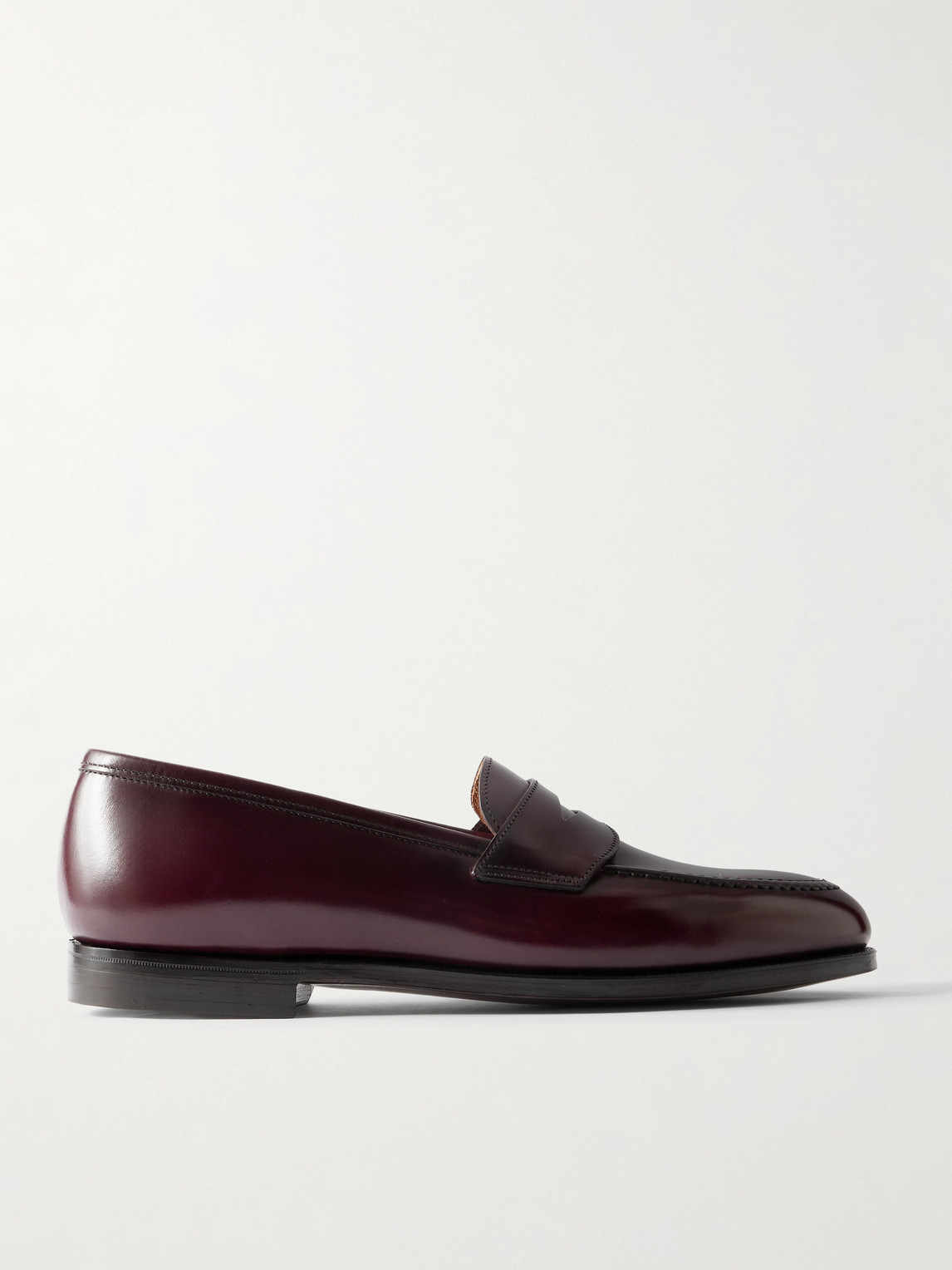 George Cleverley Bradley Ii Leather Penny Loafers In Burgundy