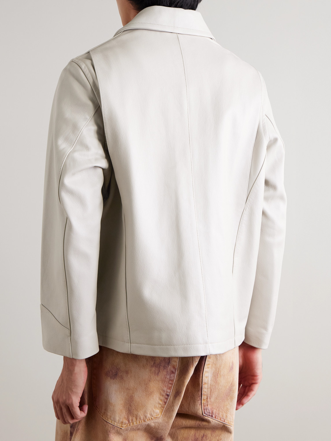  Agolde - Chadwick Full-grain Leather Jacket - Men - Neutrals - S 