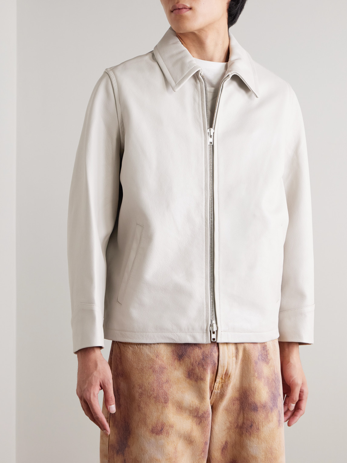  Agolde - Chadwick Full-grain Leather Jacket - Men - Neutrals - S 