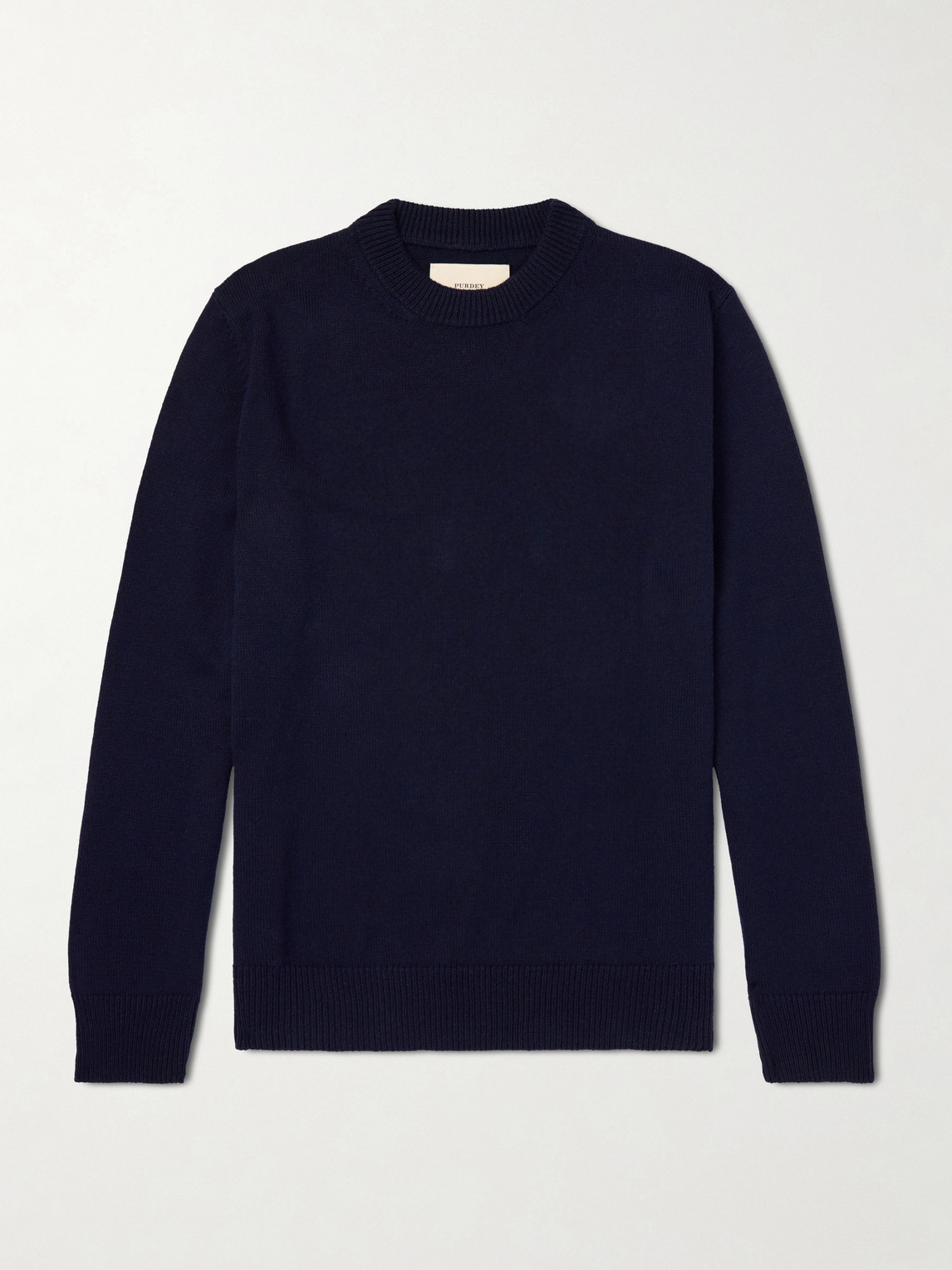 Purdey Wool And Cotton-blend Sweater In Blue