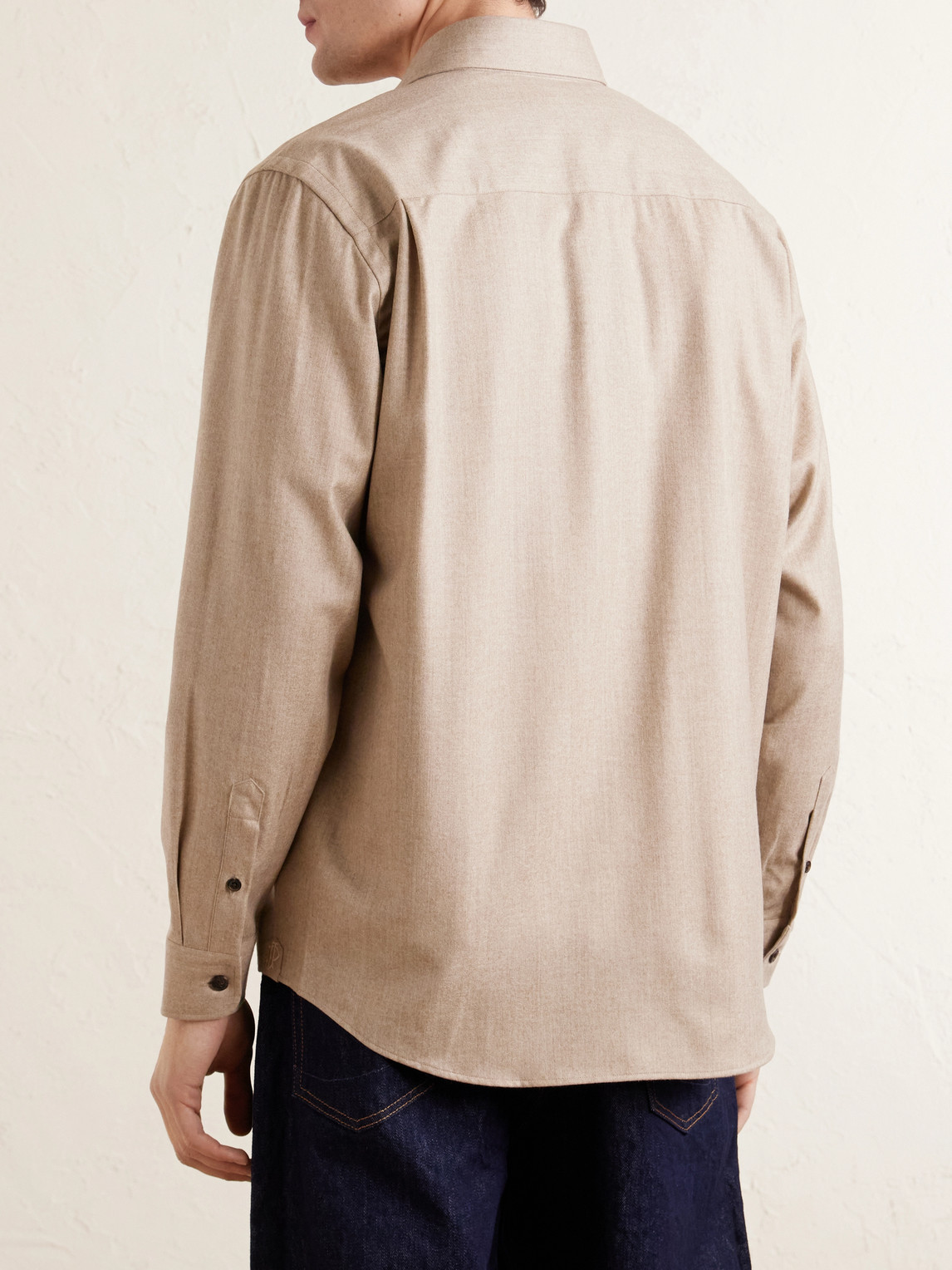 Cutaway-Collar Wool And Cashmere-Blend Shirt