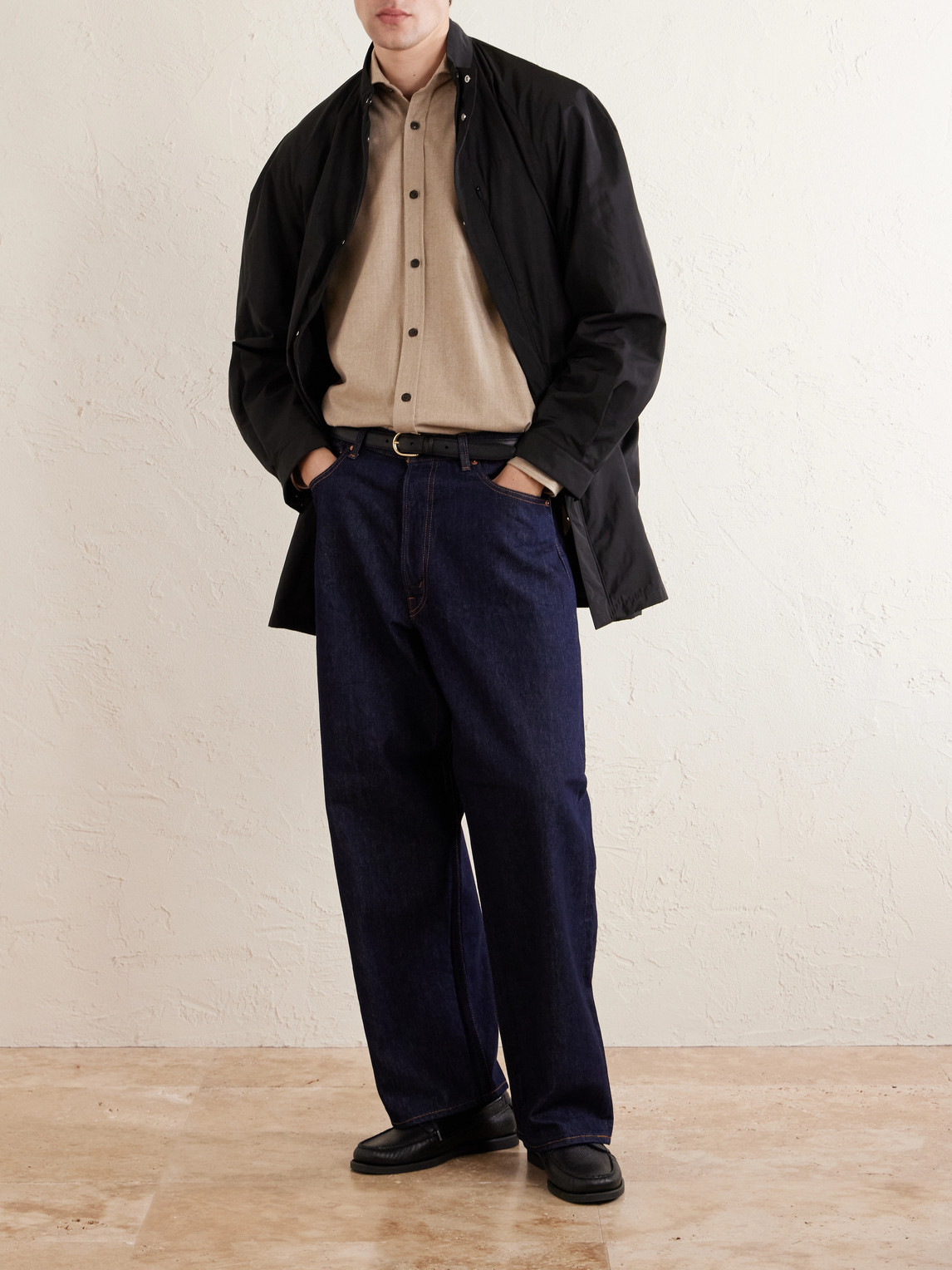 Cutaway-Collar Wool And Cashmere-Blend Shirt