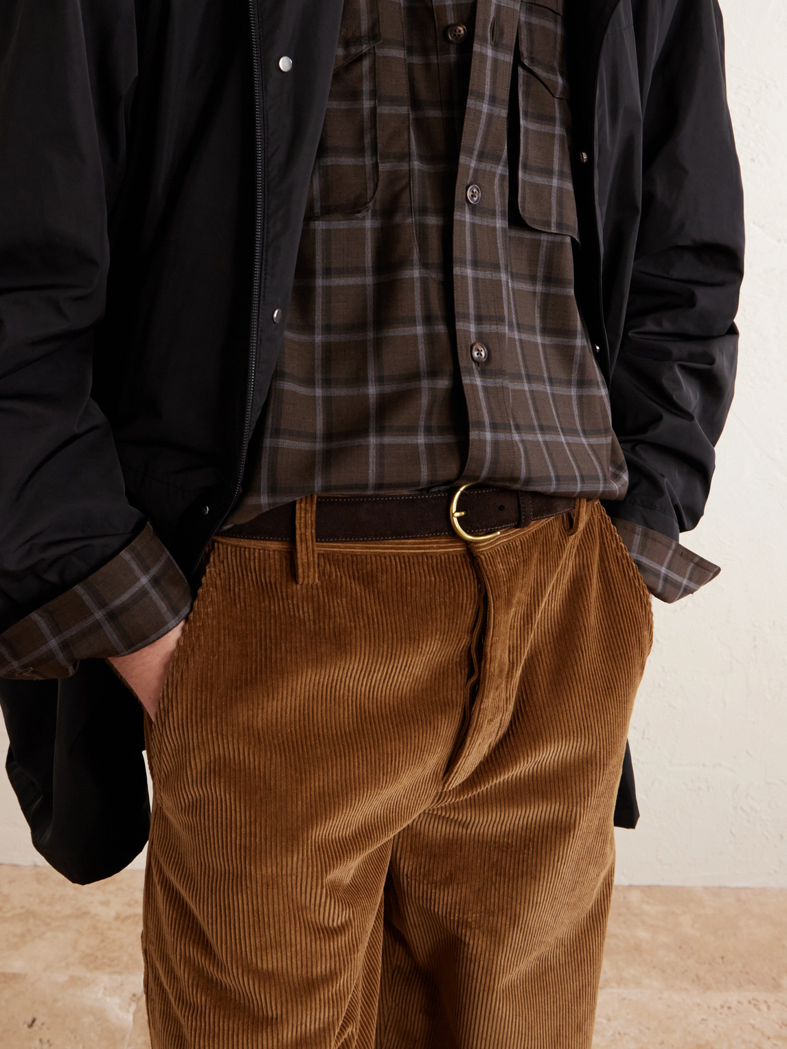 Purdey Checked Wool Shirt In Brown
