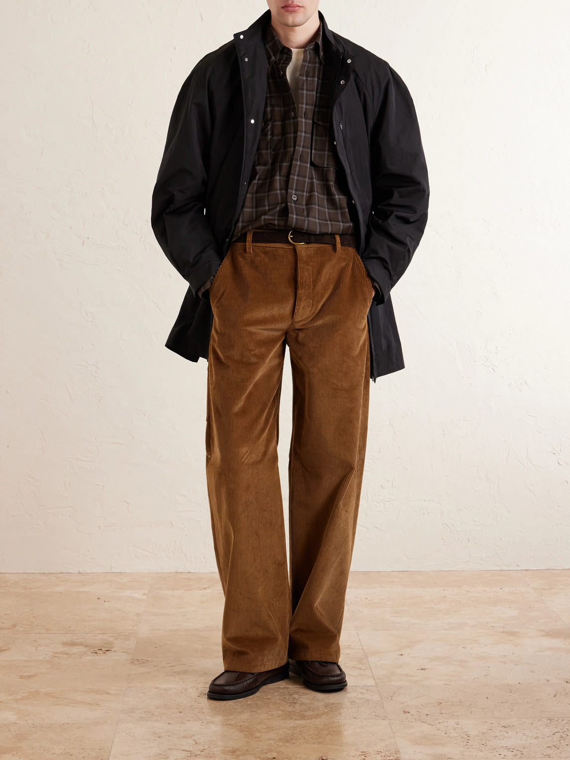 Purdey Checked Wool Shirt In Brown