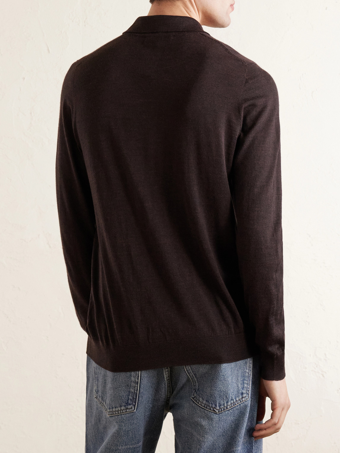  Purdey - Wool Polo Shirt - Men - Brown - S 