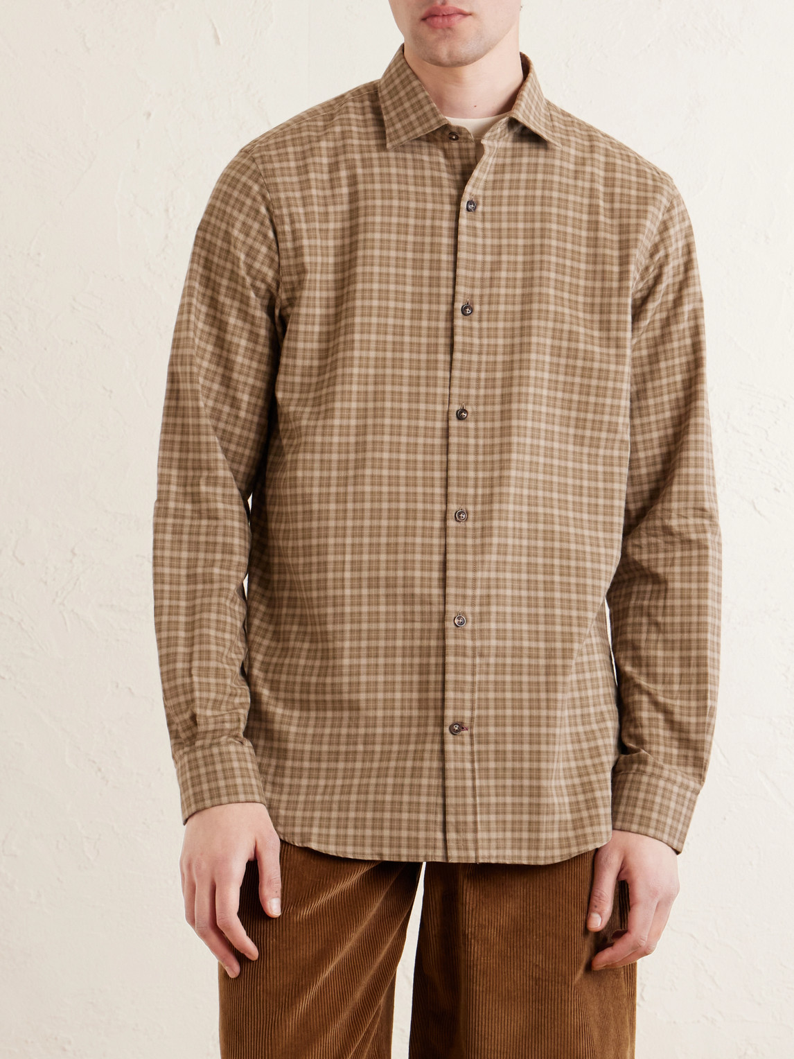  Purdey - Checked Cotton Shirt - Men - Neutrals - Uk/us 15 