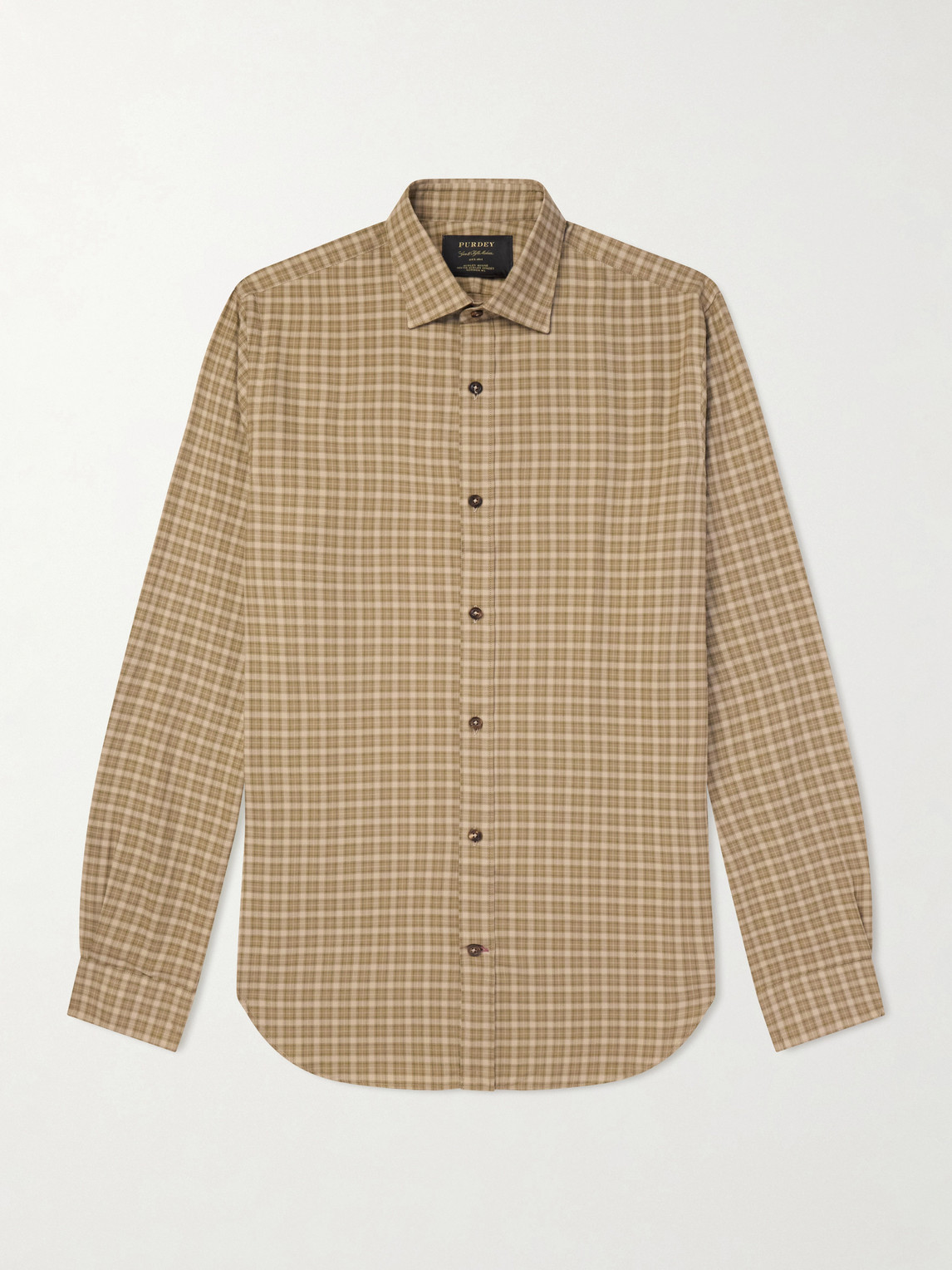 Purdey Checked Cotton Shirt In Brown