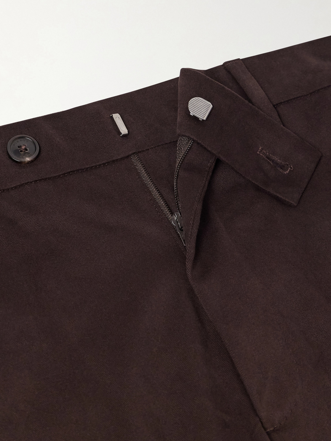 Straight-Leg Stretch Cotton-Twill Trousers