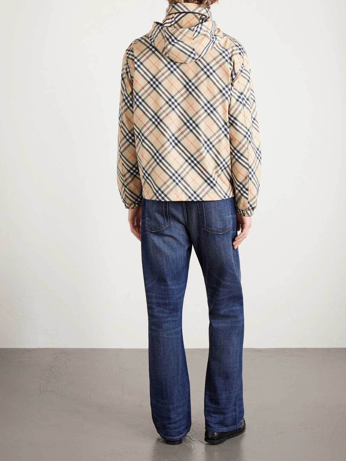  Burberry - Hooded Checked Shell Jacket - Men - Neutrals - S 