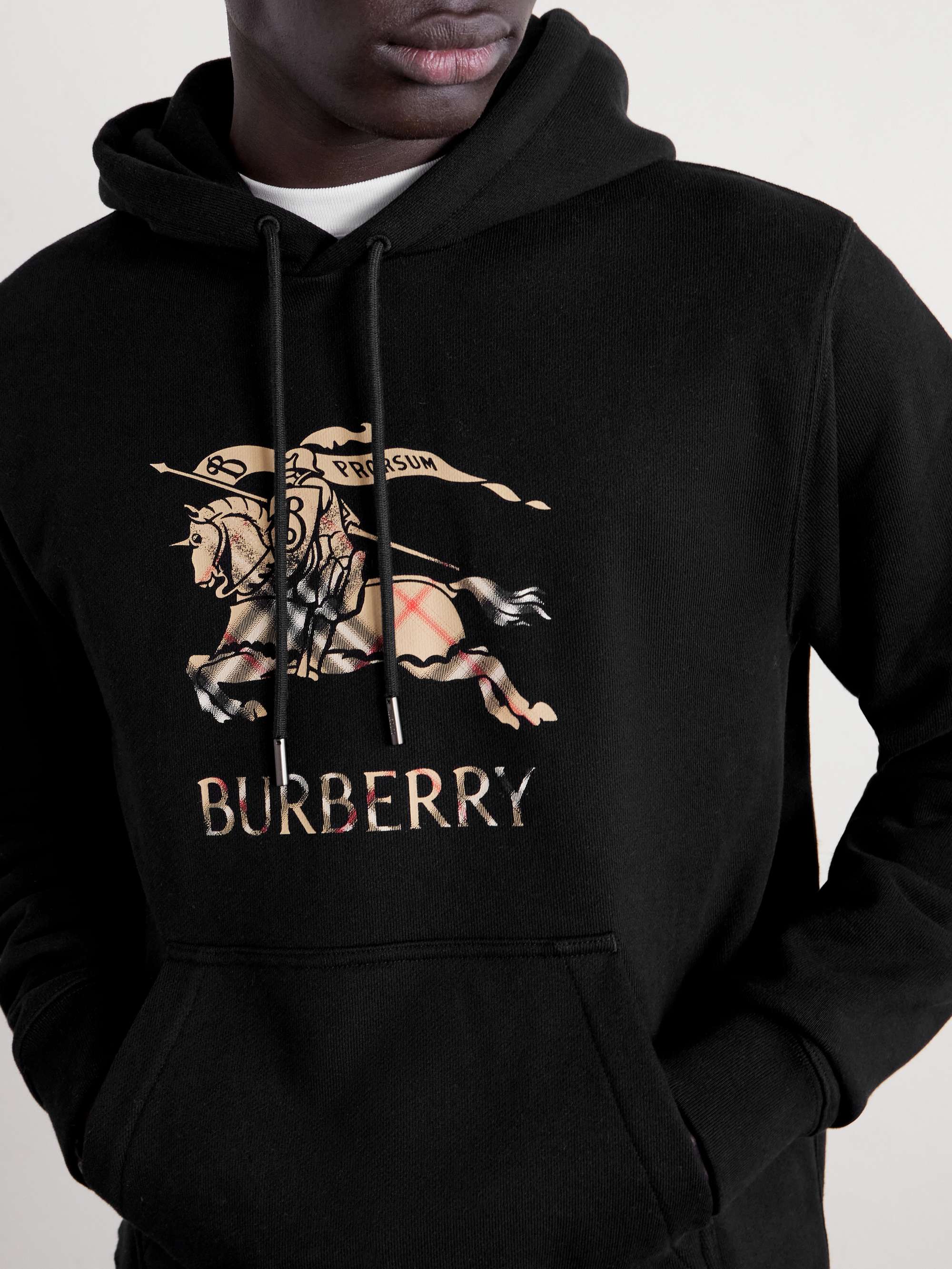 BURBERRY Logo-Print Cotton-Jersey Hoodie for Men | MR PORTER