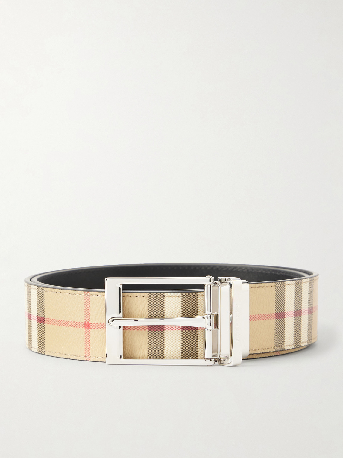 Burberry 3.5cm Reversible Checked Coated-leather Belt In Multi