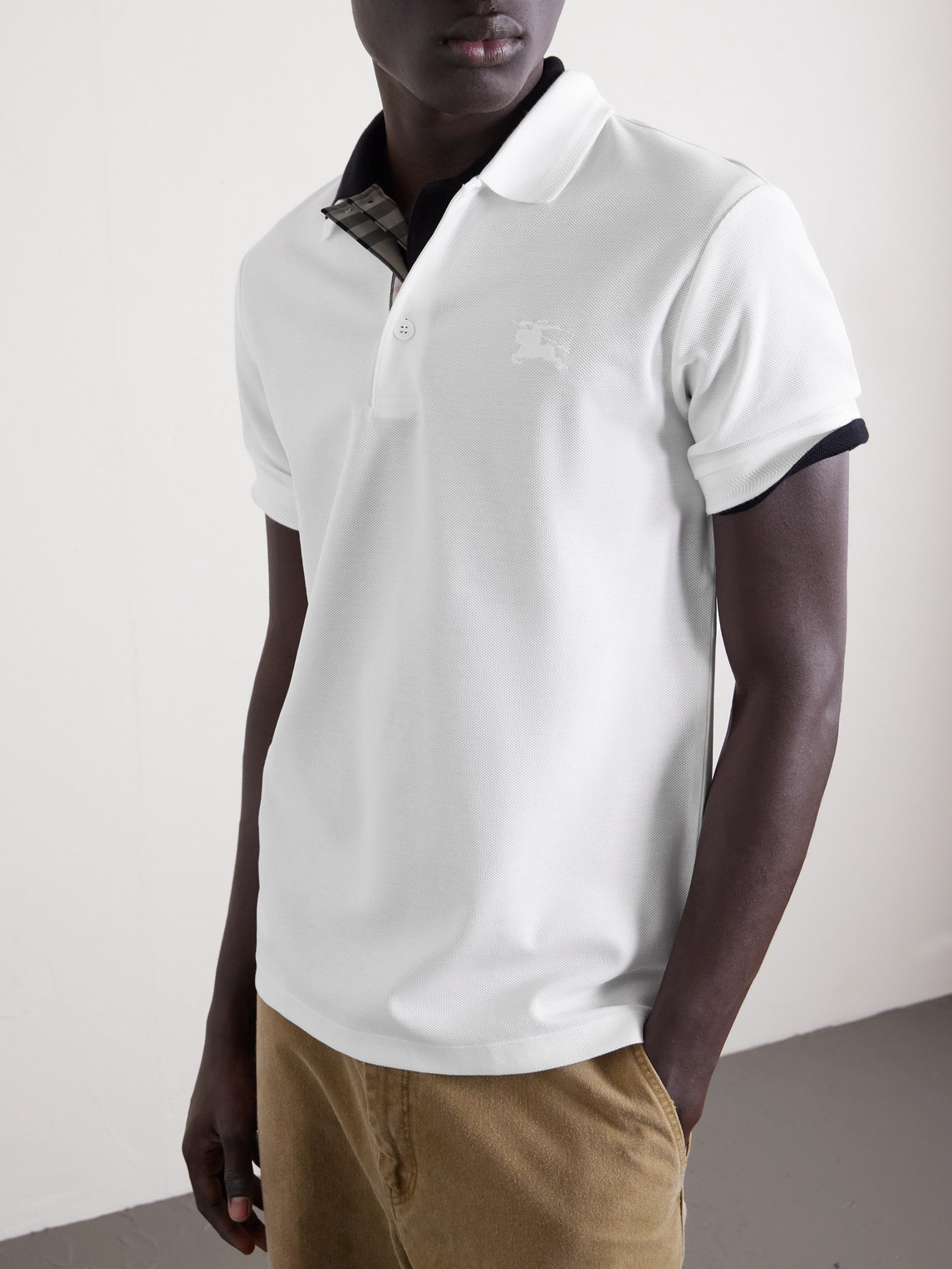Burberry Eddie Shirt With Short Sleeves And Collar In White