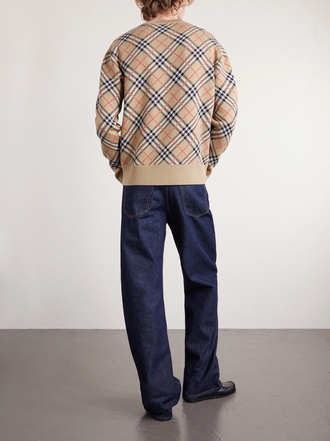  Burberry - Checked Cotton-blend Sweater - Men - Neutrals - Xs 