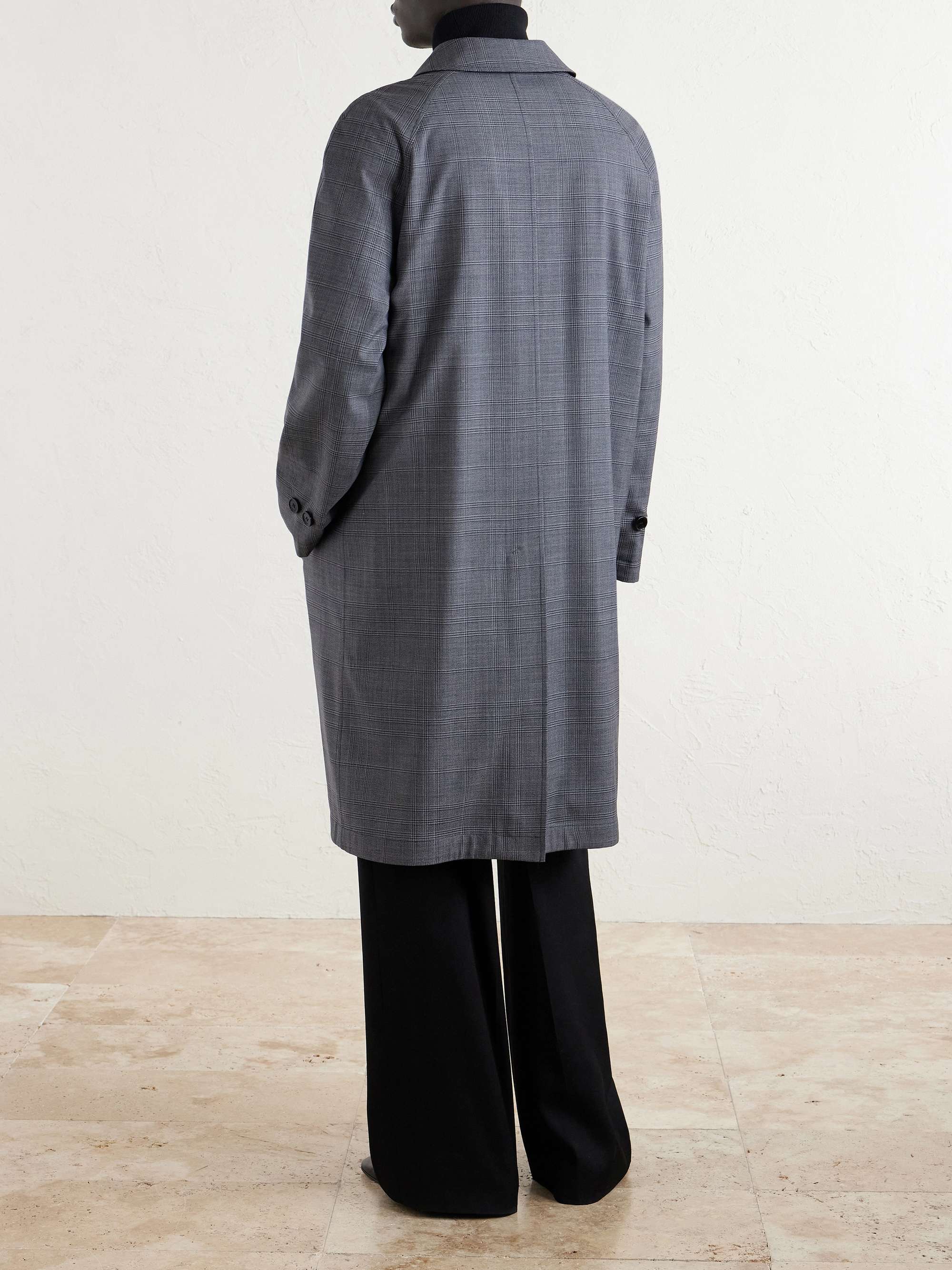 BURBERRY Prince of Wales Checked Virgin Wool Car Coat for Men | MR