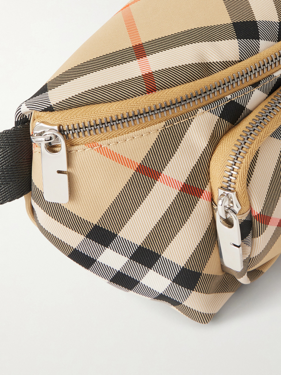 Logo-Appliquéd Checked Twill Belt Bag