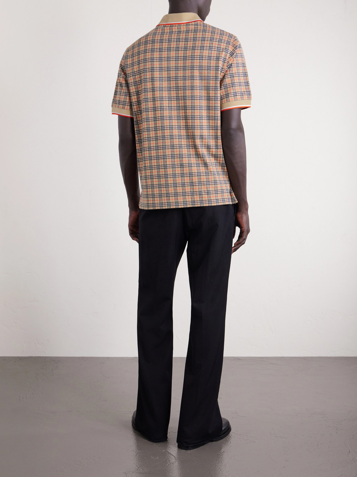  Burberry - Logo-embroidered Checked Jacquard Polo Shirt - Men - Neutrals - S 
